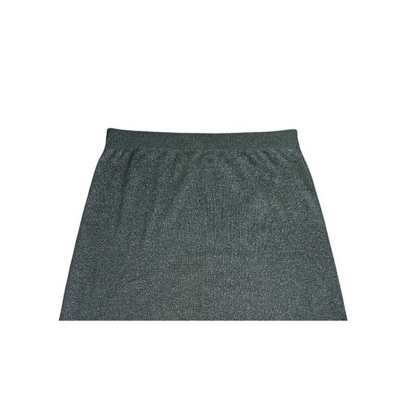 Holiday Midi Sweater Skirt XXL Green Holiday Shimmer Pull On Lurex Banana Republ - Picture 3 of 12